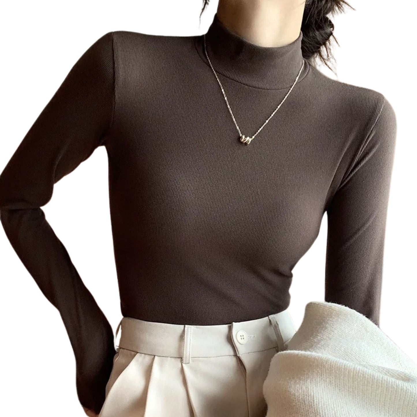 2024 Luxe Knitted Half-Turtleneck Pullover – Timeless Feminine Knitwear
