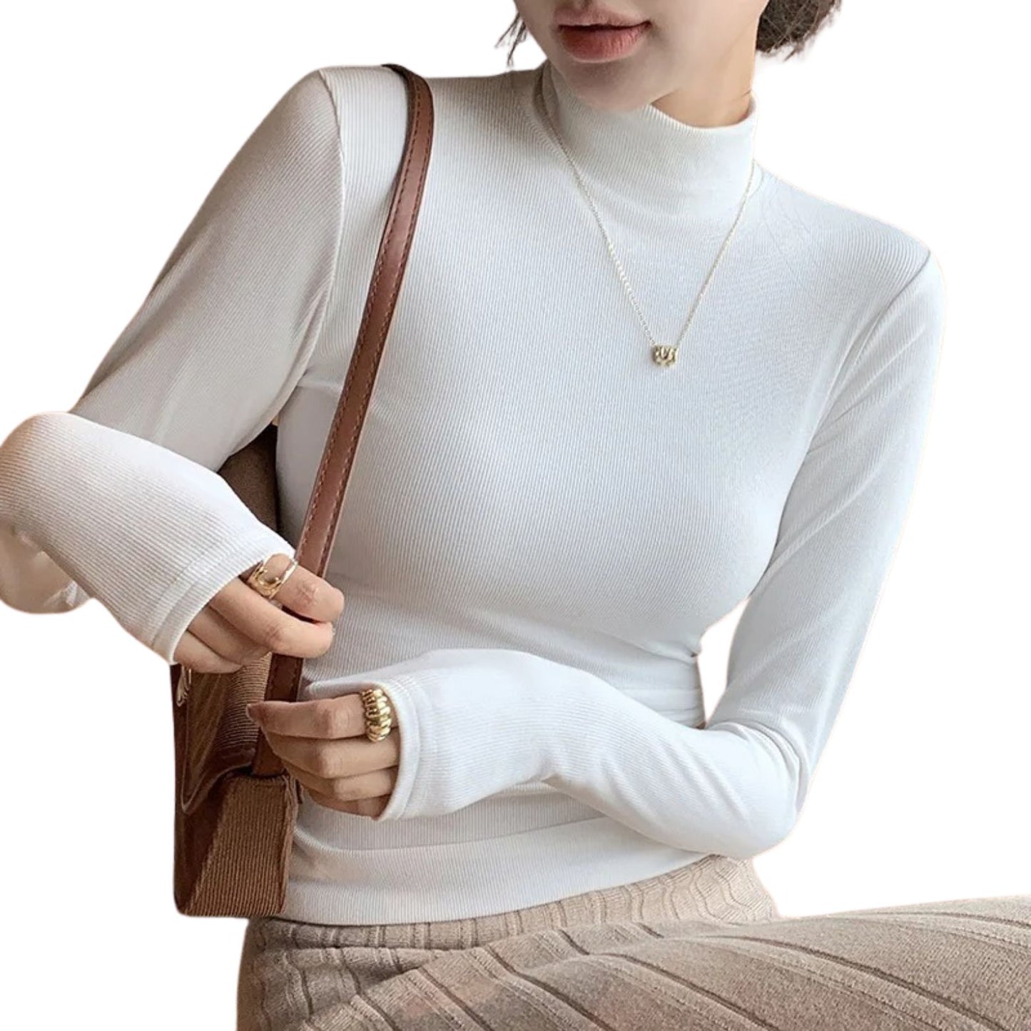2024 Luxe Knitted Half-Turtleneck Pullover – Timeless Feminine Knitwear