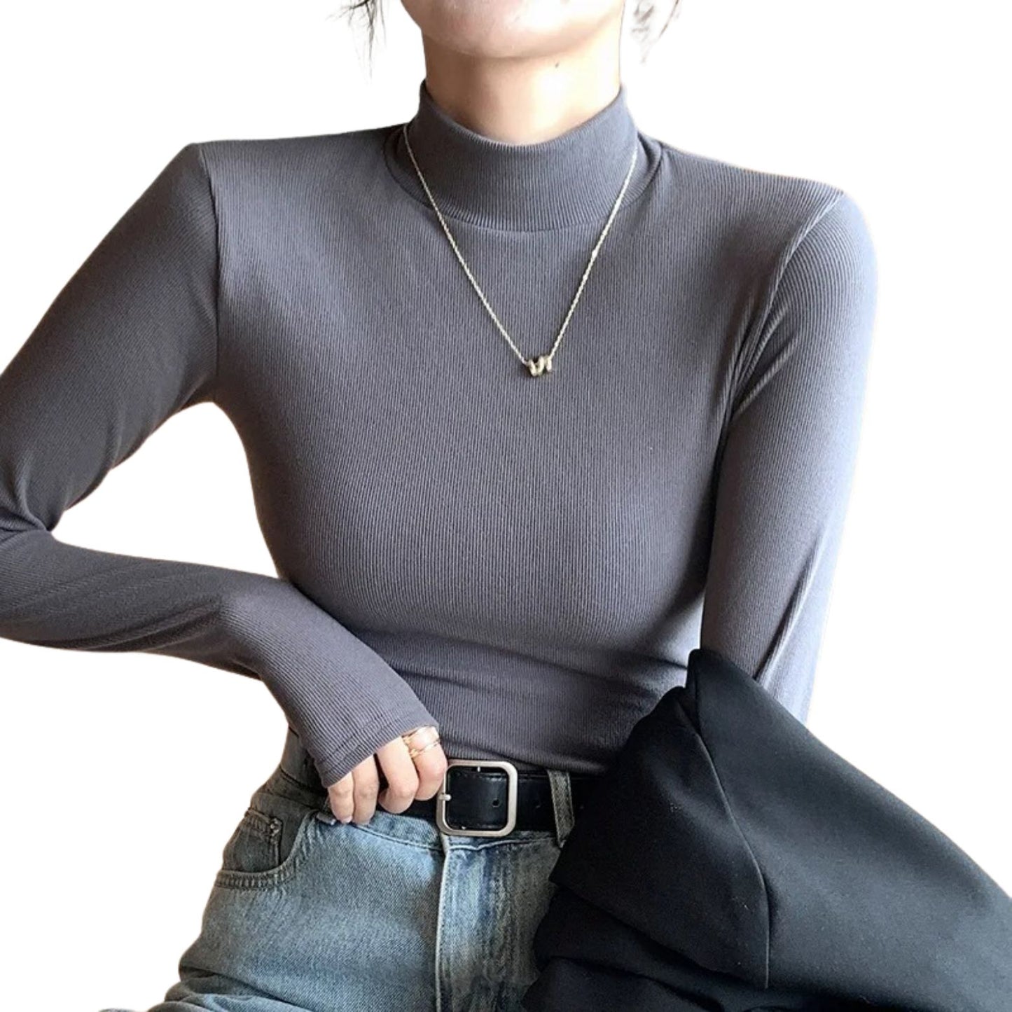 2024 Luxe Knitted Half-Turtleneck Pullover – Timeless Feminine Knitwear
