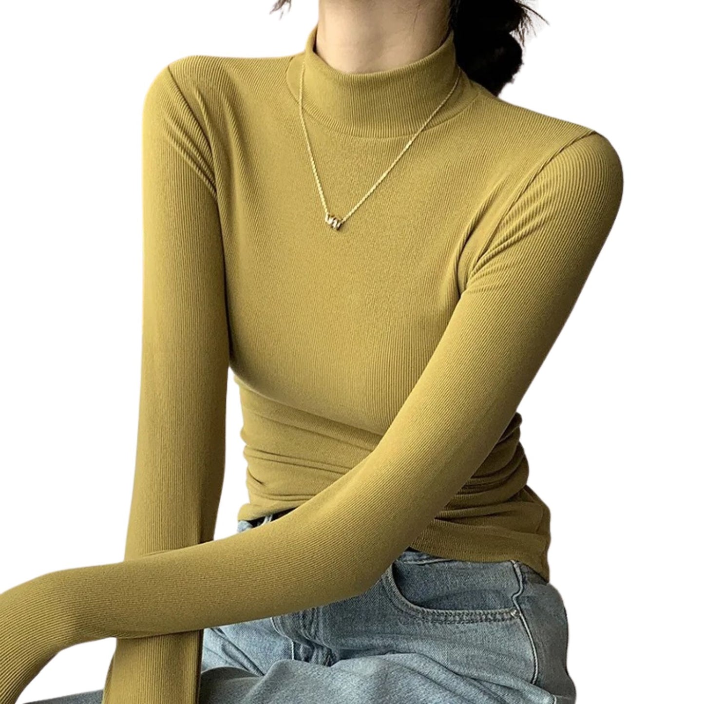 2024 Luxe Knitted Half-Turtleneck Pullover – Timeless Feminine Knitwear