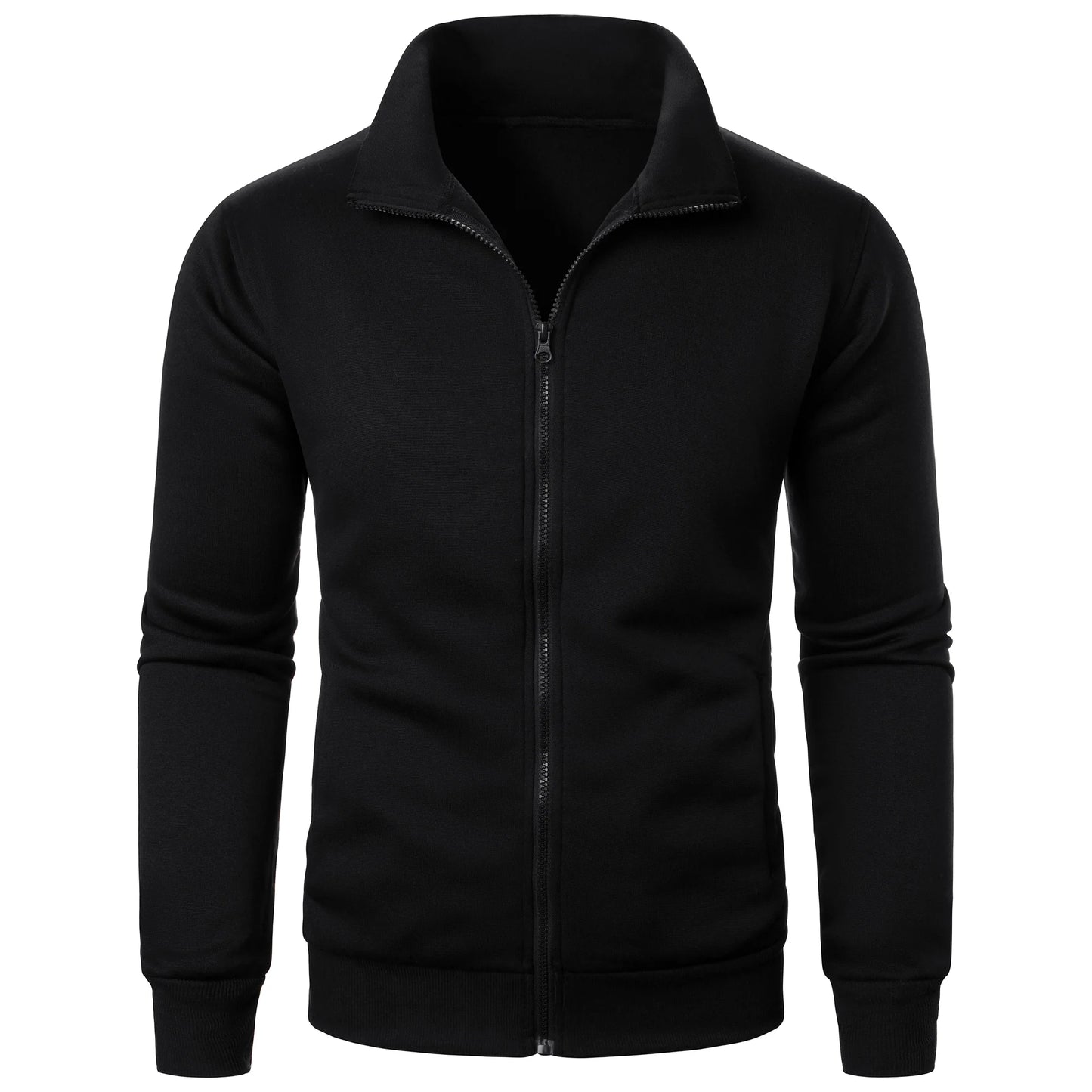 Men's High-Collared Zipped Jacket