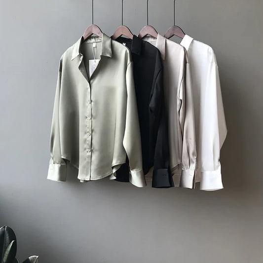 Ladies Satin Silk Shirt