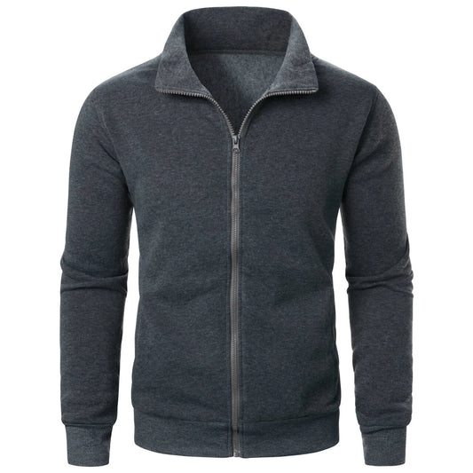 Men's High-Collared Zipped Jacket