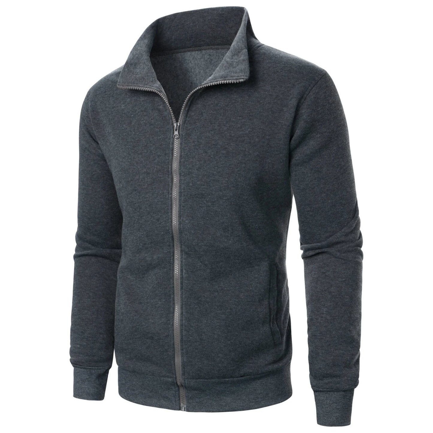 Men's High-Collared Zipped Jacket