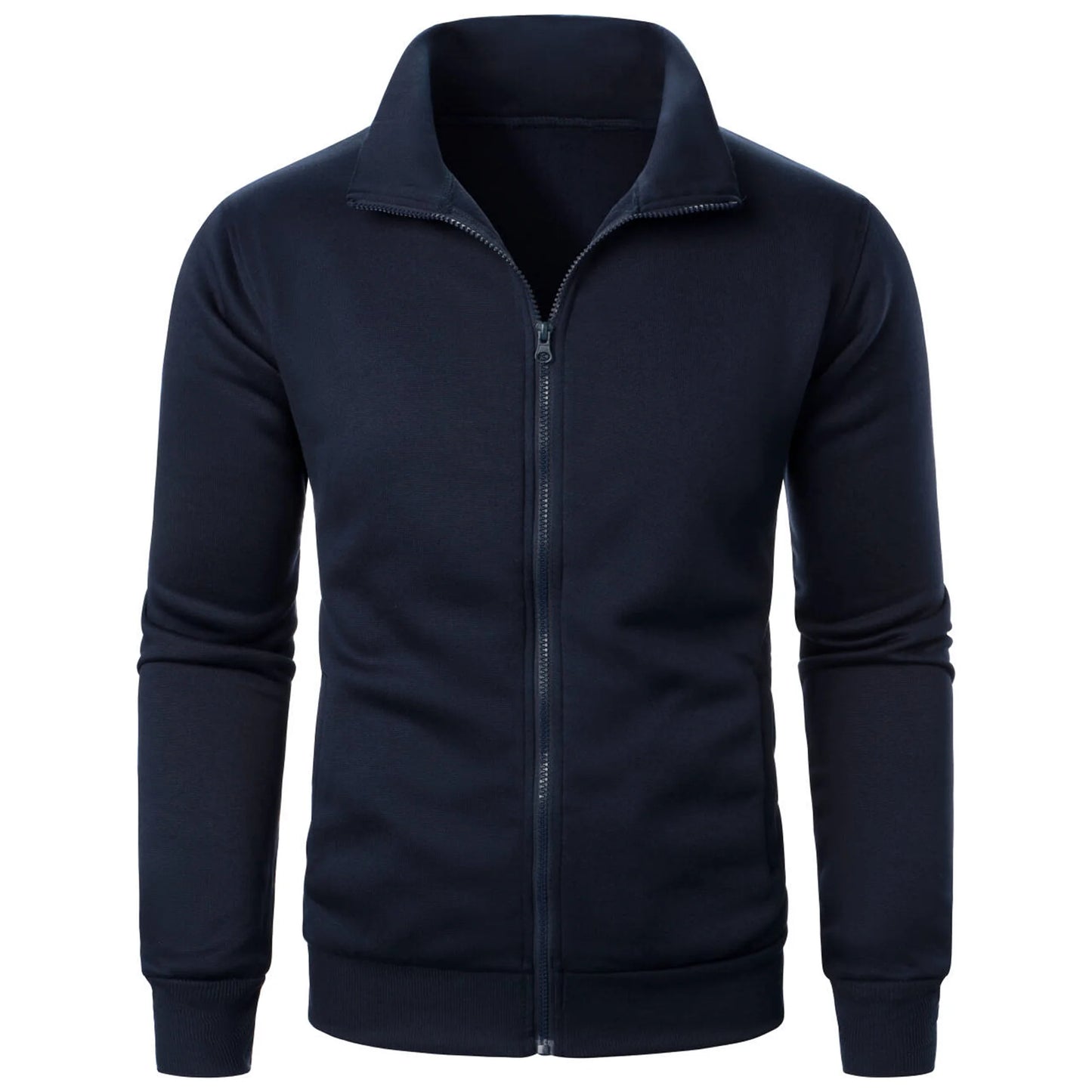 Men's High-Collared Zipped Jacket