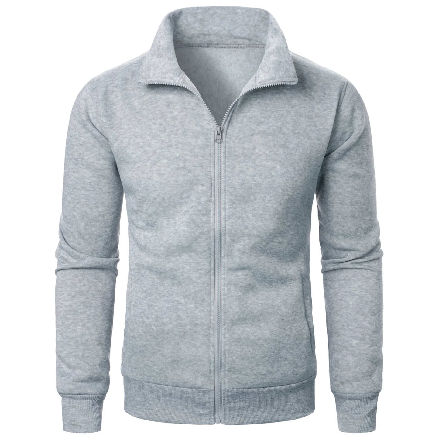 Men's High-Collared Zipped Jacket